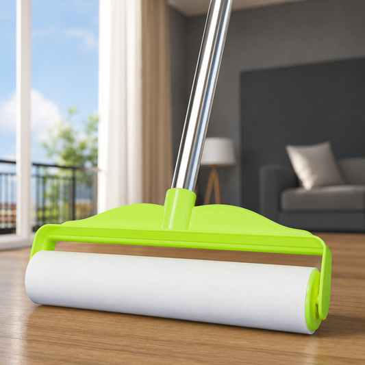 Extra-Wide Pet Hair Lint Roller Mop – Long Handle Refillable Sticky Roller for Cat Hair, Dog Hair, Sofa, Clothes & Floors