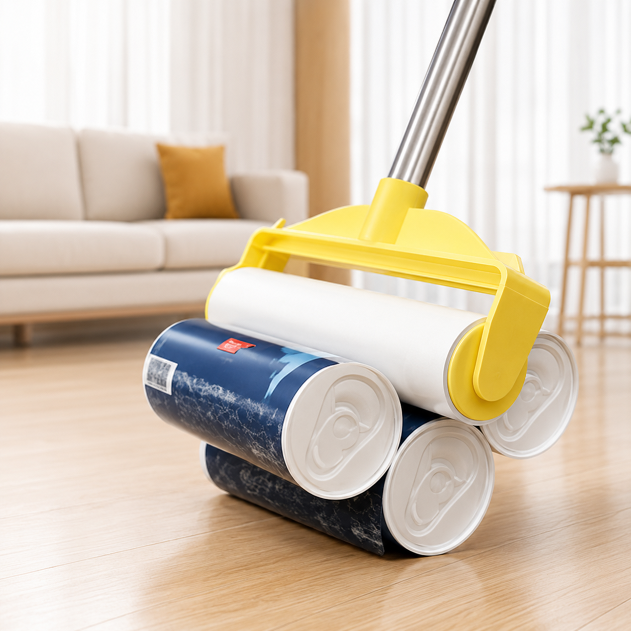 Extra-Wide Pet Hair Lint Roller Mop – Long Handle Refillable Sticky Roller for Cat Hair, Dog Hair, Sofa, Clothes & Floors