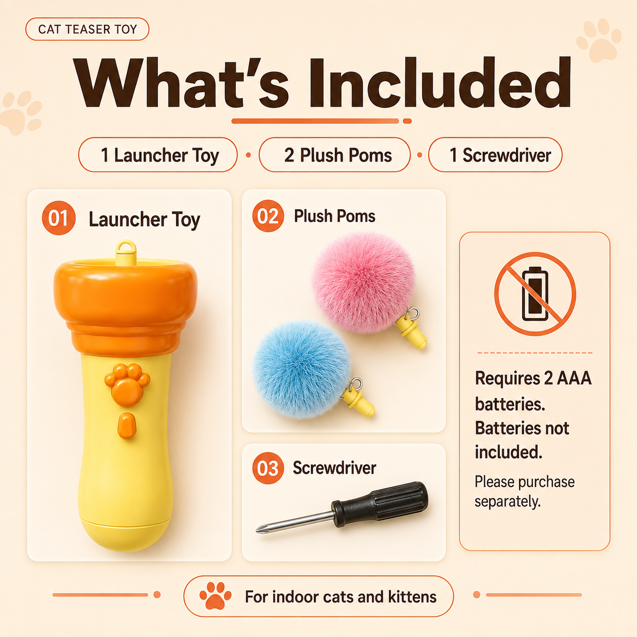Electric Cat Wand Toy for Indoor Cats, 2026 New Interactive Automatic Retractable Cat Teaser with Plush Ball