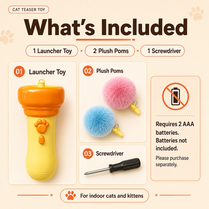 Electric Cat Wand Toy for Indoor Cats, 2026 New Interactive Automatic Retractable Cat Teaser with Plush Ball