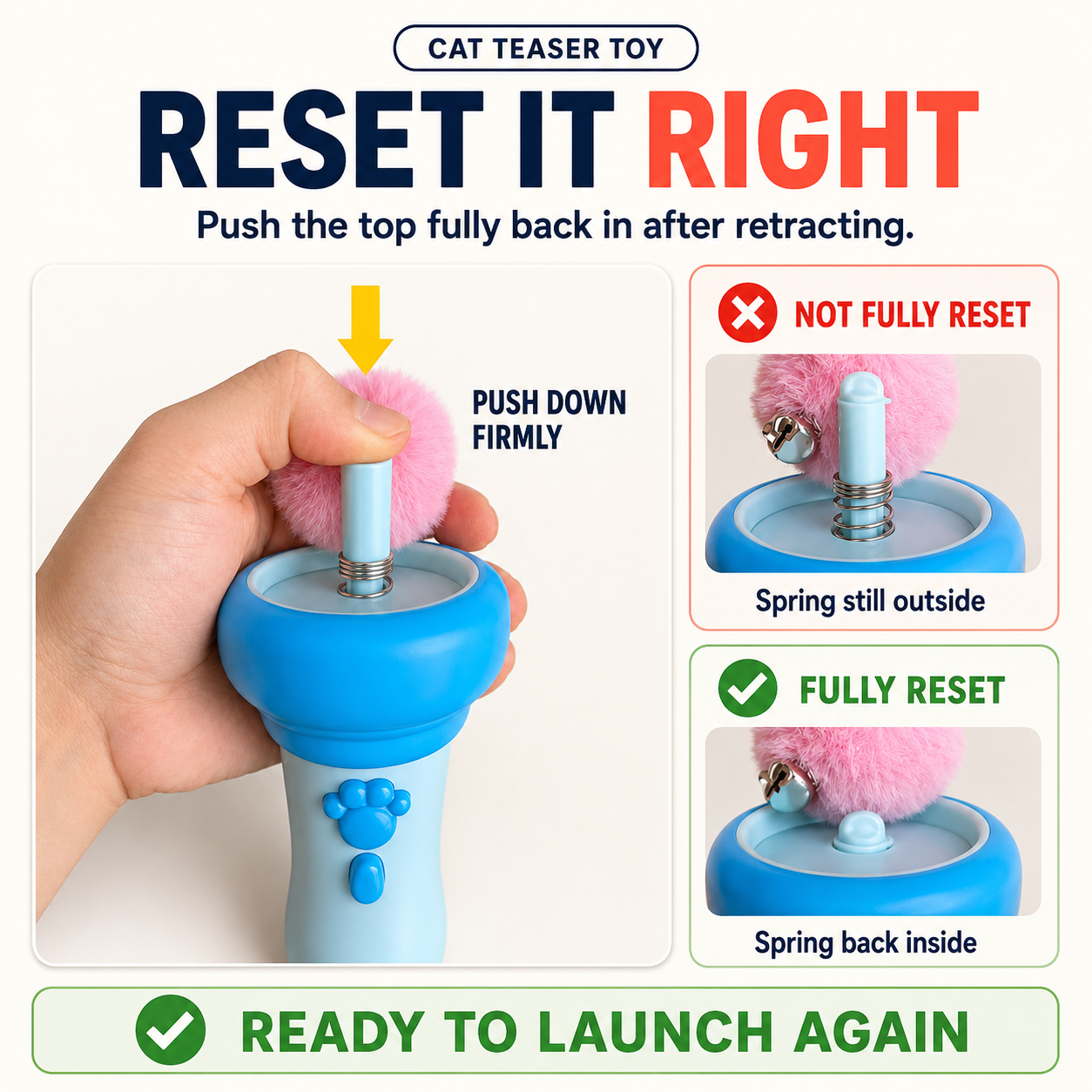 Electric Cat Wand Toy for Indoor Cats, 2026 New Interactive Automatic Retractable Cat Teaser with Plush Ball