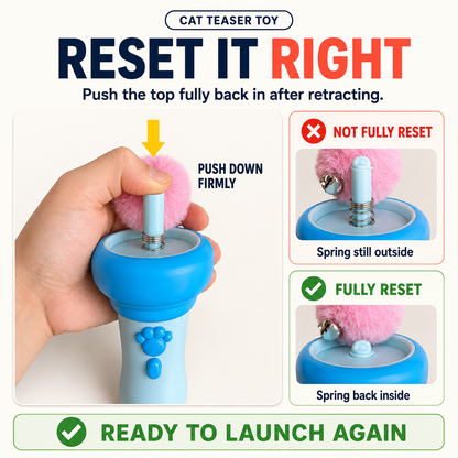 Electric Cat Wand Toy for Indoor Cats, 2026 New Interactive Automatic Retractable Cat Teaser with Plush Ball