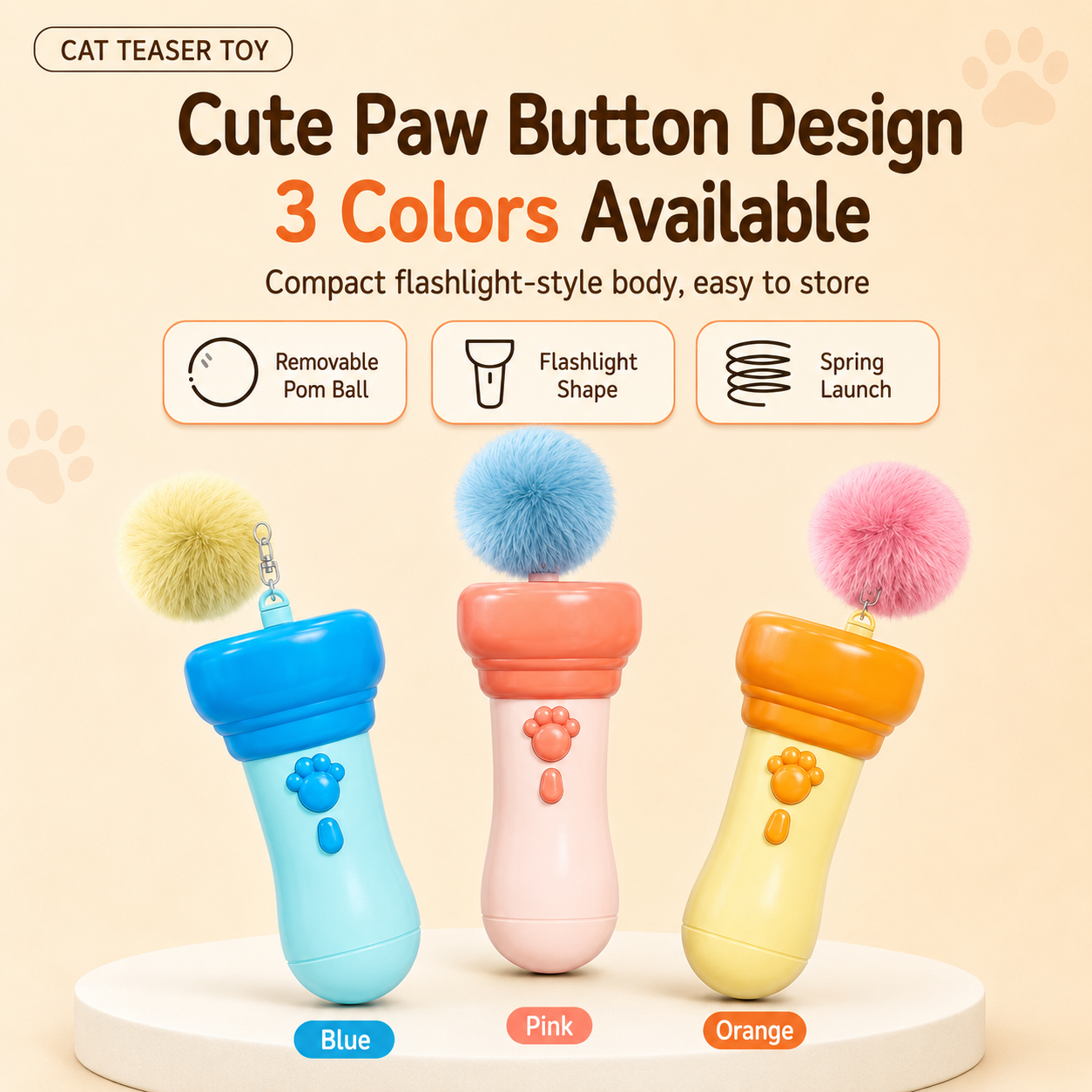 Electric Cat Wand Toy for Indoor Cats, 2026 New Interactive Automatic Retractable Cat Teaser with Plush Ball