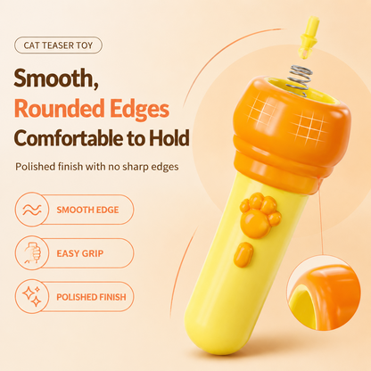 Electric Cat Wand Toy for Indoor Cats, 2026 New Interactive Automatic Retractable Cat Teaser with Plush Ball
