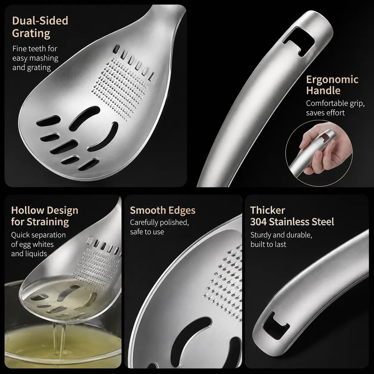 304 Stainless Steel Multi‑Purpose Kitchen Spoon 🥄