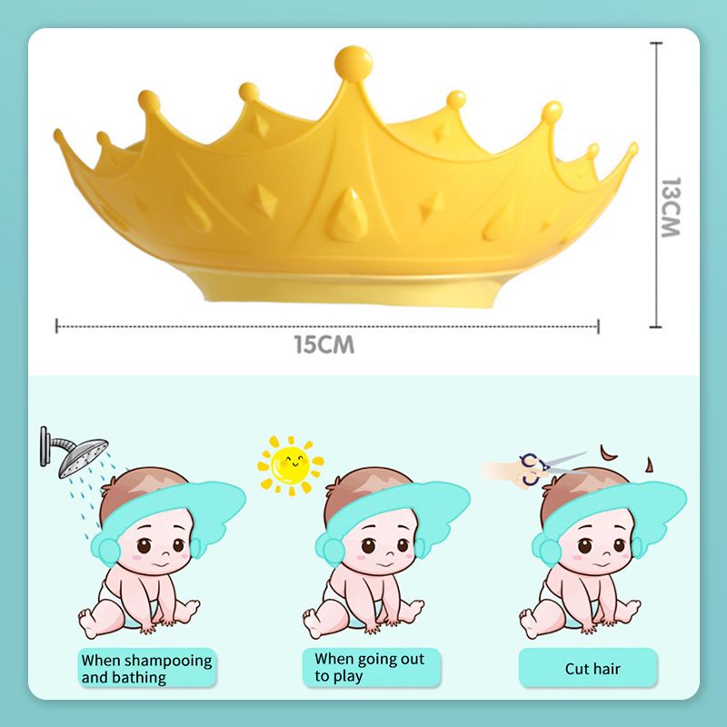 ⏳Time-Limited Special⏰Kids' Ear Protective Cap – Waterproof Shower Hat, Adjustable & Cartoon Crown Design ✨