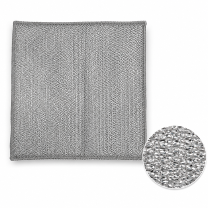 Thickened Silver Mesh Kitchen Scrub Cloth – Reusable Non-Metal Dishwashing Towel for Grease, Pots, Pans & Stovetops