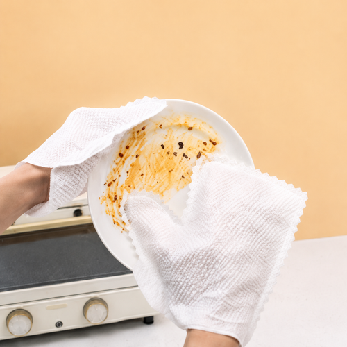 Reusable Non-Woven Cleaning Glove Cloth – Wet & Dry Multi-Purpose Kitchen Dishwashing & Dusting Wipe