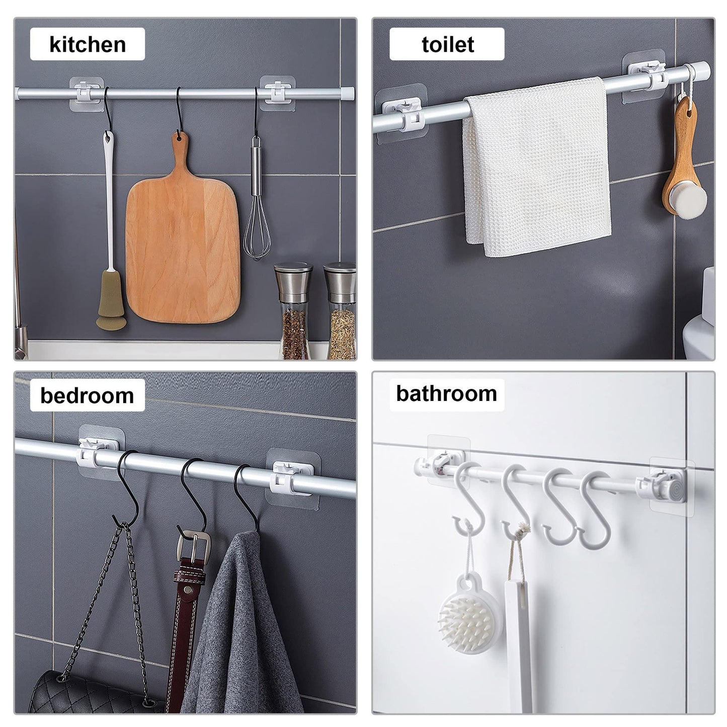 🔥Last Day Buy 2 Get 1 Free (18 PCS) 🔥 No-Drill Curtain Brackets — Hold Up to 13 lbs! 💪