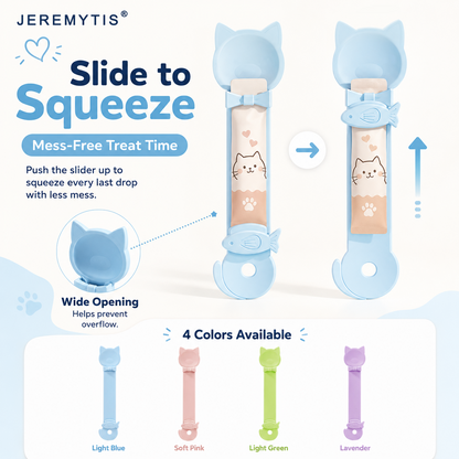 🥳HOT SALE🥳💞50K+ SOLD! Cat Feeder Spoon–BPA-free, one-hand squeeze & wide spoon. Clean feeding – grab yours! ✅