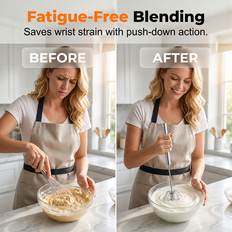 ⚡Buy 1 Get 1 Free⚡Stainless Steel Hand Egg Beater | Effortless Whisking – No Batter Splatter, Dishwasher Safe & Built to Last