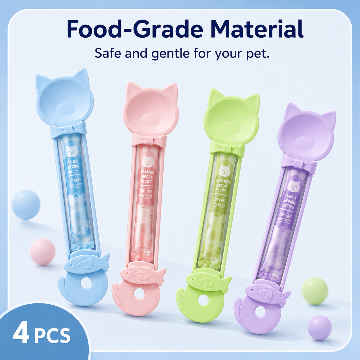 🥳HOT SALE🥳💞50K+ SOLD! Cat Feeder Spoon–BPA-free, one-hand squeeze & wide spoon. Clean feeding – grab yours! ✅